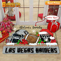 Las Vegas Raiders Christmas Rubber Base Doormat - Custom Name VG8309