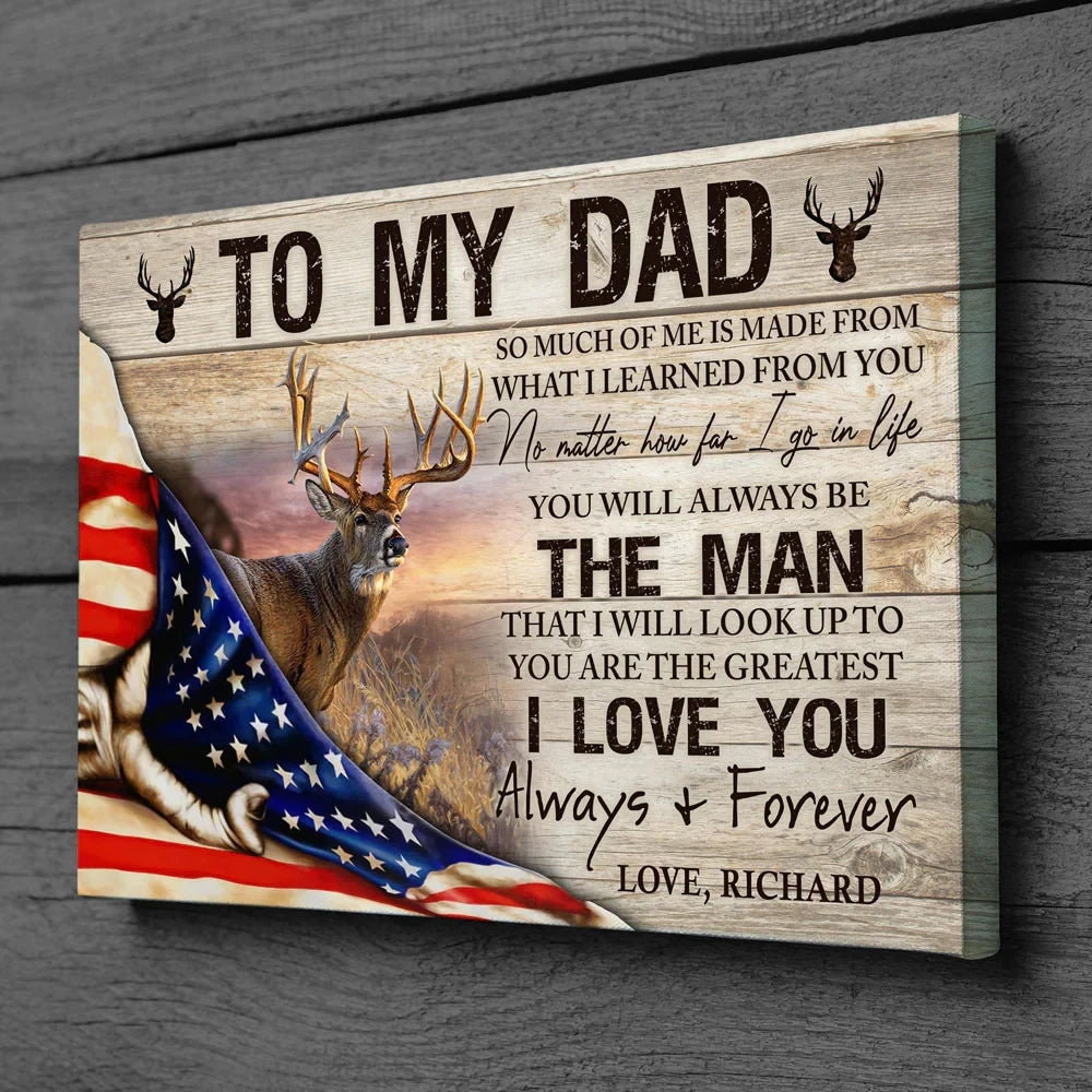 Deer Wall Decor, Deer Collage Custom Canvas,