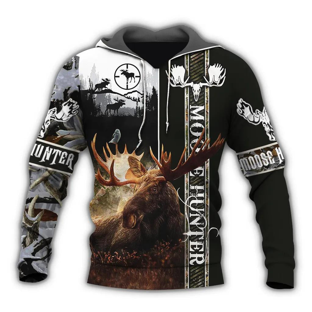 Caribou Camo Deer Hunting Hoodie T-Shirt Sweatshirt NM
