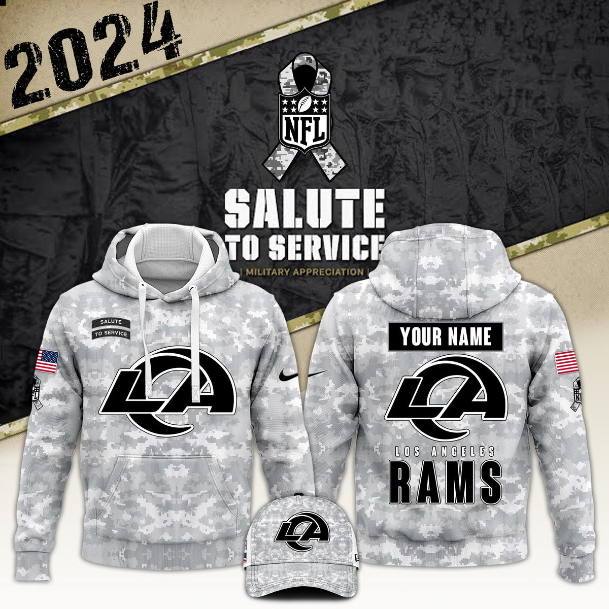Los Angeles Rams Veterans Day Hoodie VTR3529