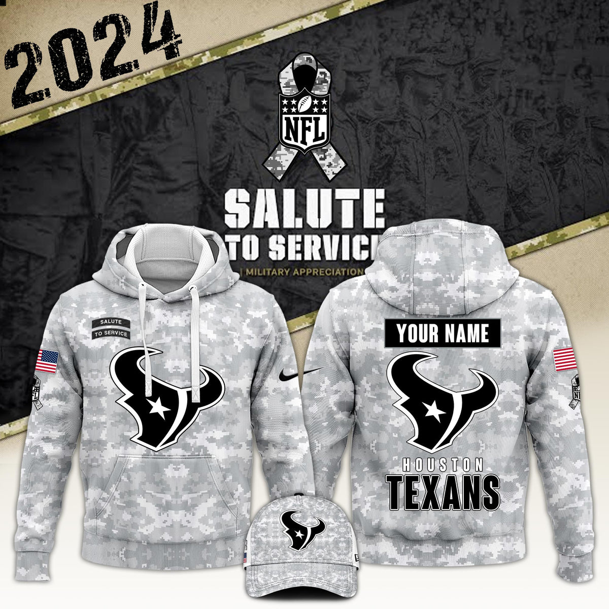 Houston Texans Veterans Day Hoodie VTR4629