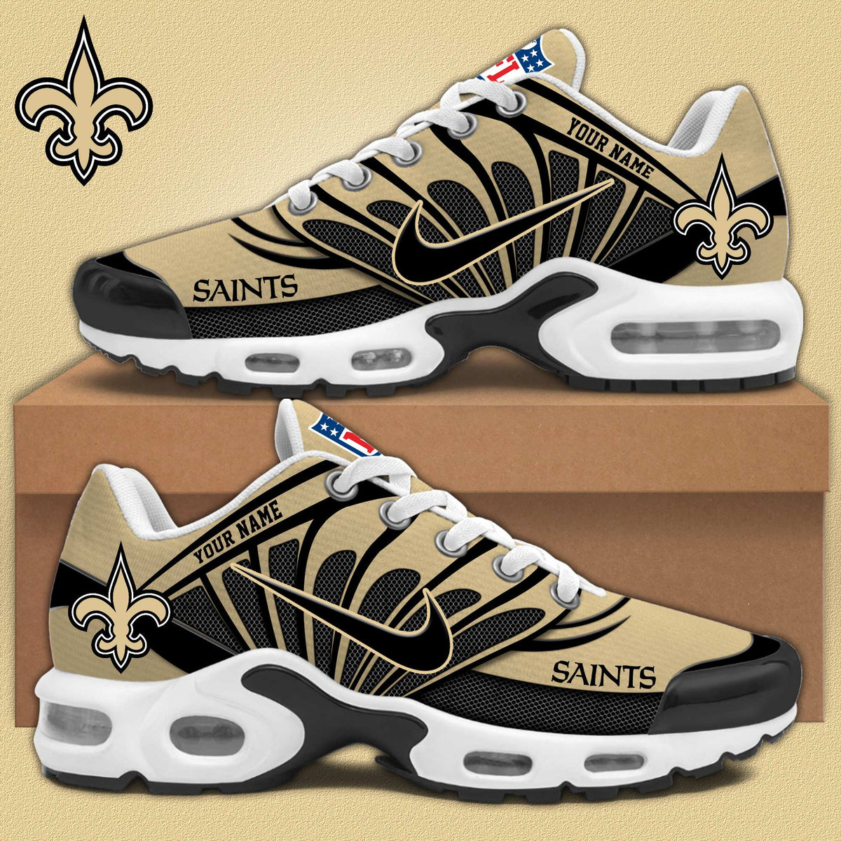 New Orleans Saints Personalized Plus Sneakers 0813 BGTN1349