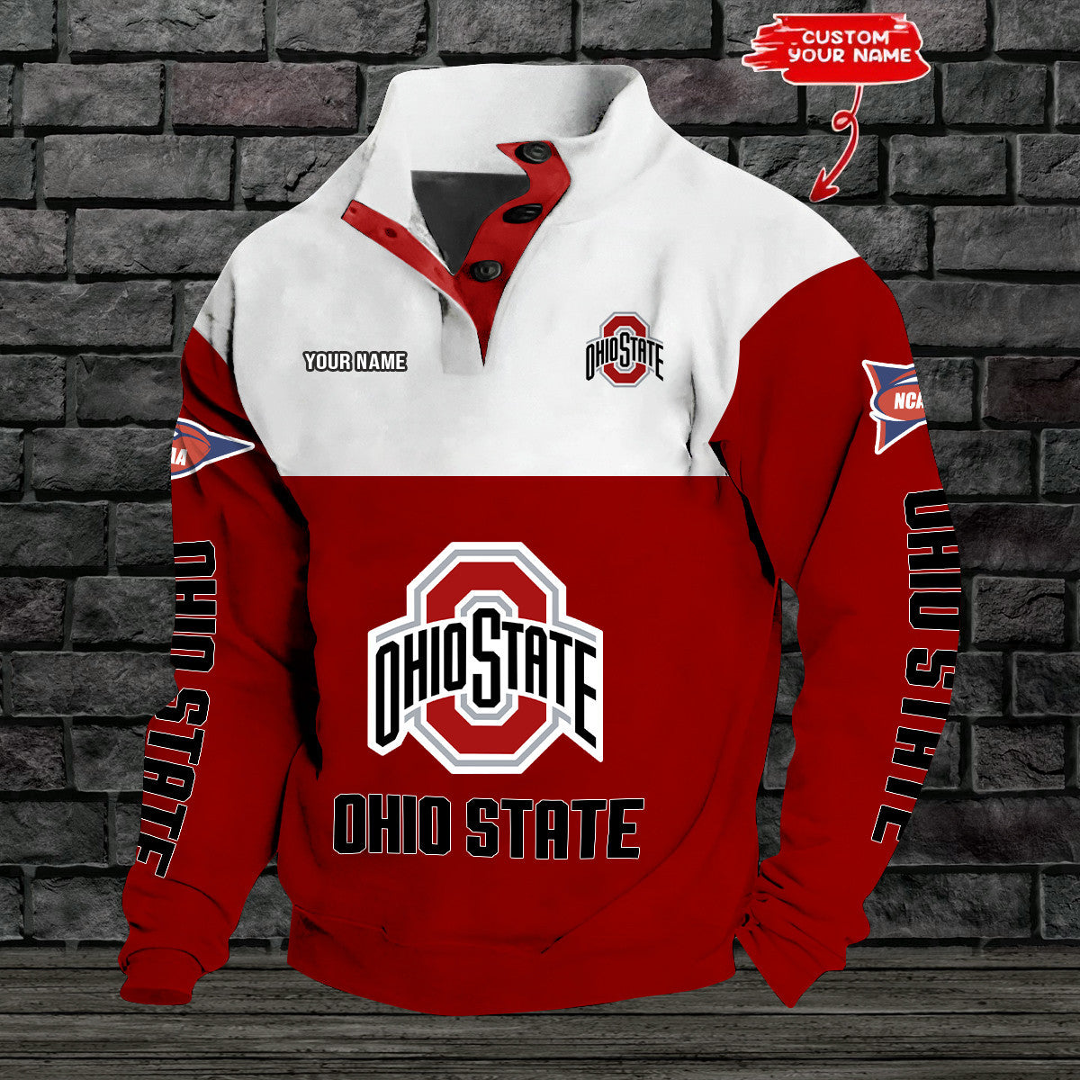 Ohio State Buckeyes football Premium StandCollar GameDay Pullover Engineered Warmth & Personalized Names SPTDJ29634