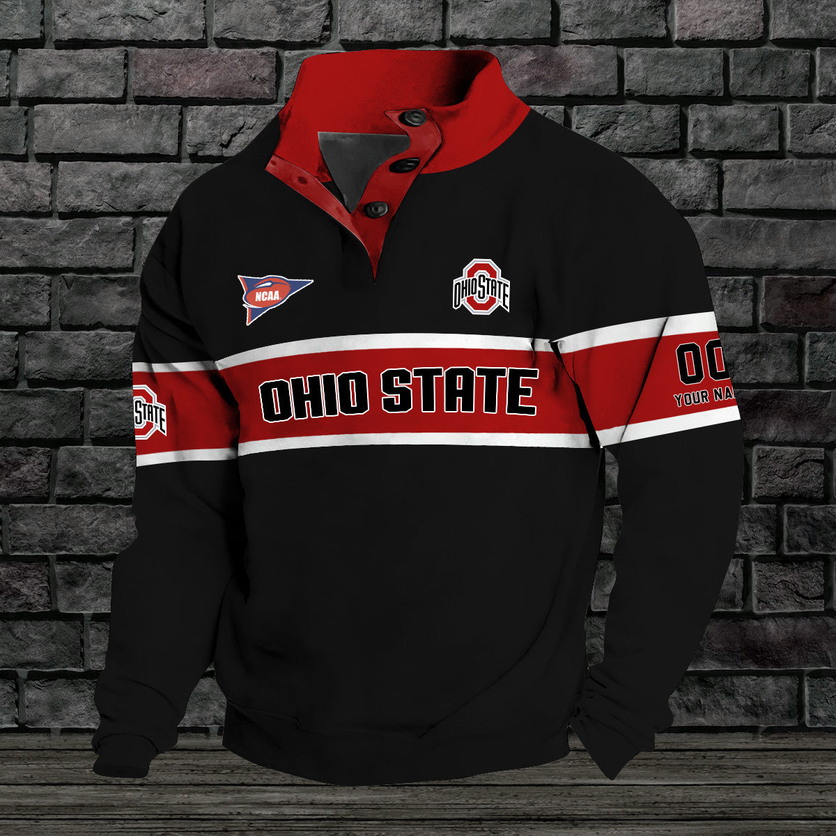 Ohio State Buckeyes Premium StandCollar GameDay Pullover Engineered Warmth & Personalized Names OHIO24289B