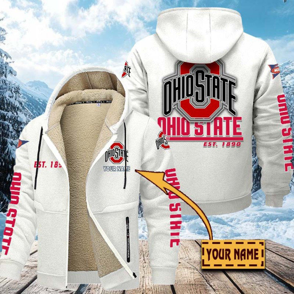 Ohio State Buckeyes Hoodie Zip Velvet Coat OHT45FR