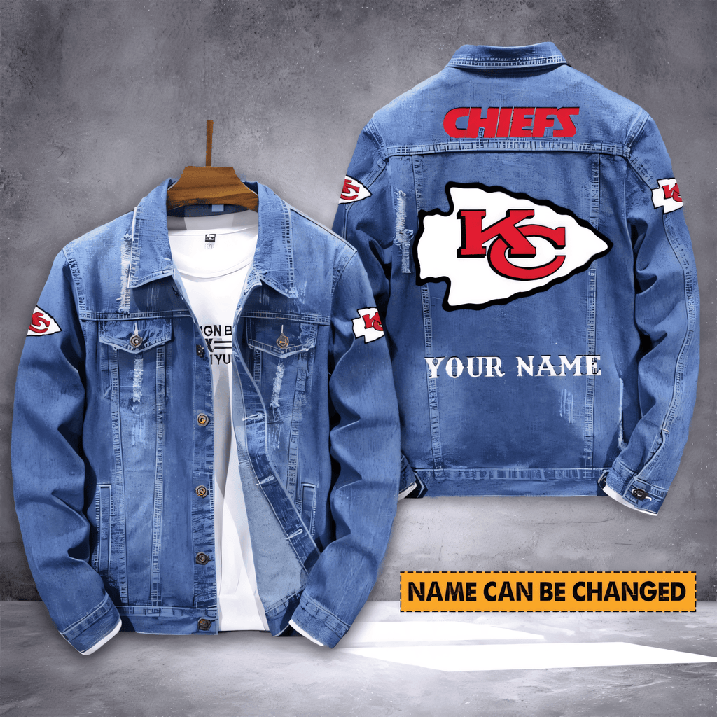 Kansas City Chiefs Personalized Premium Denim Jacket S9DJ002