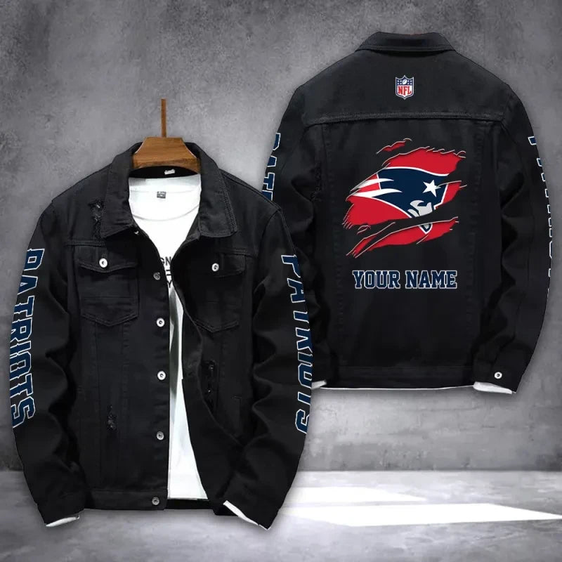 New England Patriots Personalized Premium Denim Jacket S9D67