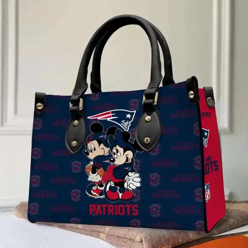 New England Patriots Personalized Leather Hand Bag BBLTHB23