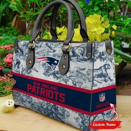 New England Patriots Personalized Leather Hand Bag BBLTH435C