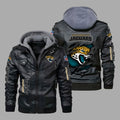 Premium & Ultra-Thick Leather Jacket with Fleece Hood - Jacksonville Jaguars PHVK8400