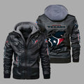 Premium & Ultra-Thick Leather Jacket with Fleece Hood - PHVK8401