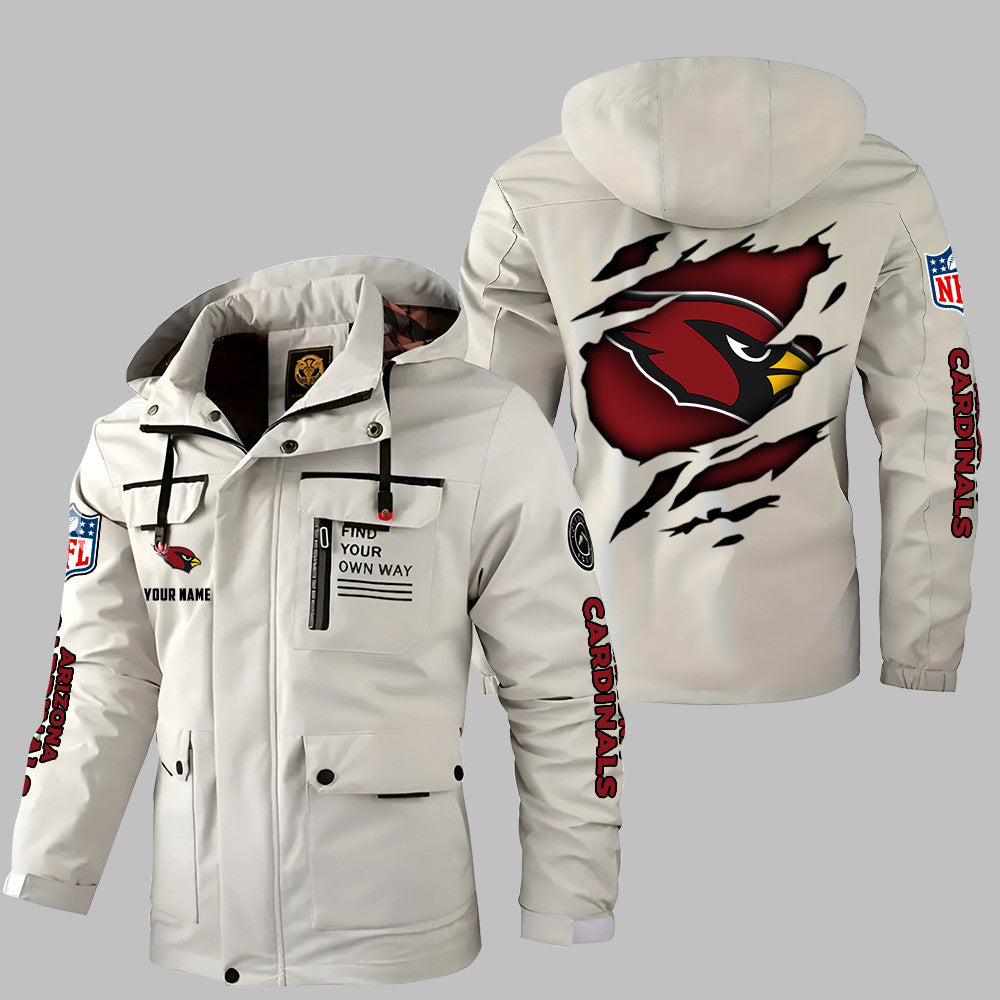 Arizona Cardinals Personalized Winter Windbreaker Jacket ANZWWJ05