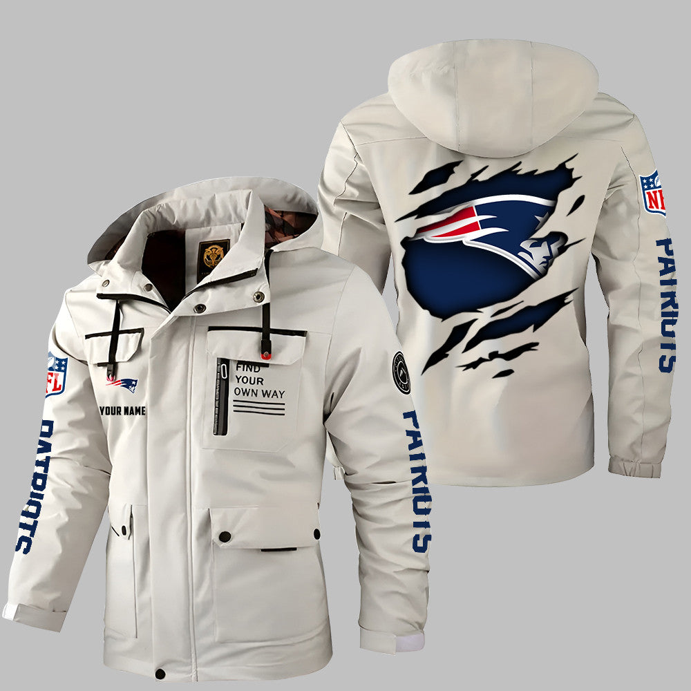 New England Patriots Personalized Winter Windbreaker Jacket ANZWWJ07