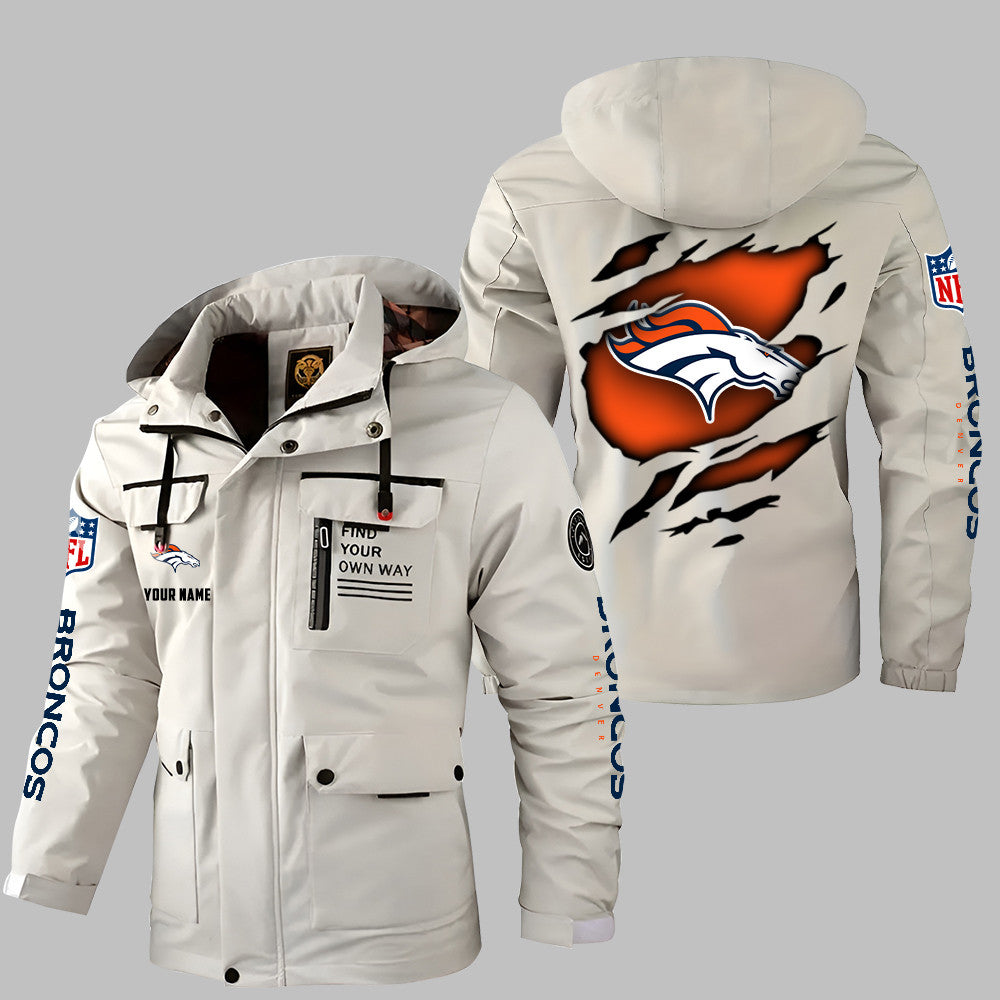 Denver Broncos Personalized Winter Windbreaker Jacket ANZWWJ08