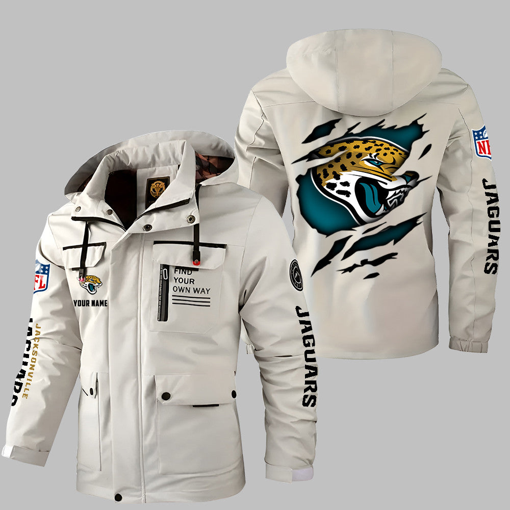 Jacksonville Jaguars Personalized Winter Windbreaker Jacket ANZWWJ12
