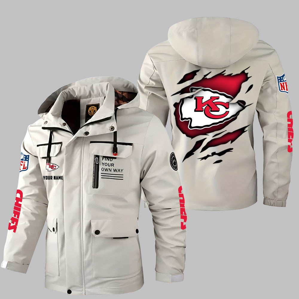 Kansas City Chiefs Personalized Winter Windbreaker Jacket ANZWWJ13