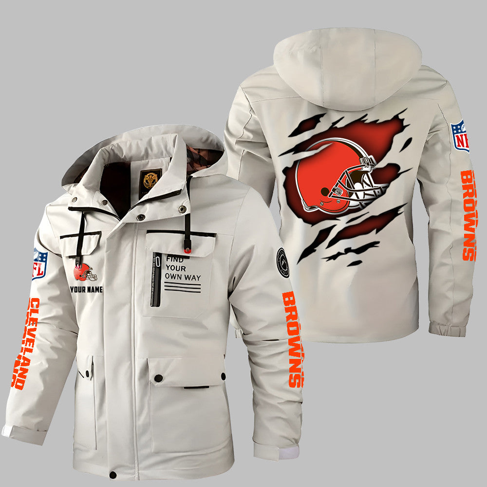 Cleveland Browns Personalized Winter Windbreaker Jacket ANZWWJ17