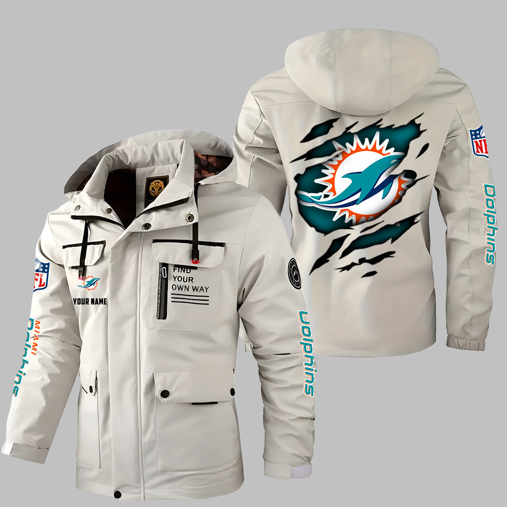 Miami Dolphins Personalized Winter Windbreaker Jacket ANZWWJ19
