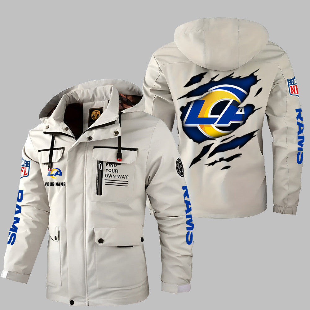 Los Angeles Rams Personalized Winter Windbreaker Jacket ANZWWJ22