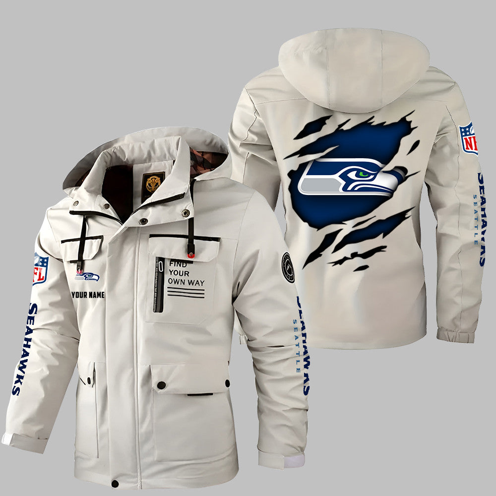 Seattle Seahawks Personalized Winter Windbreaker Jacket ANZWWJ23