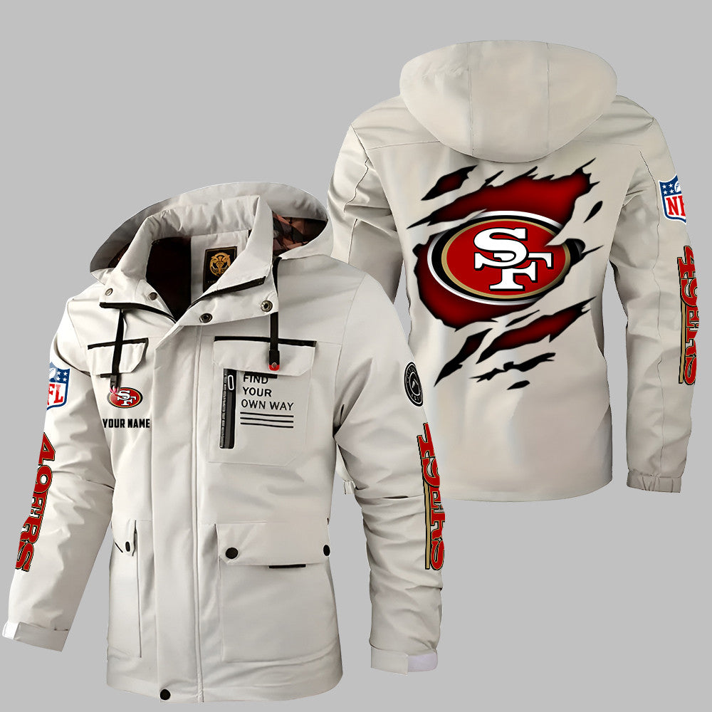 San Francisco 49ers Personalized Winter Windbreaker Jacket ANZWWJ27