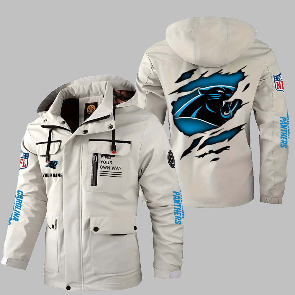 Carolina Panthers Personalized Winter Windbreaker Jacket ANZWWJ30