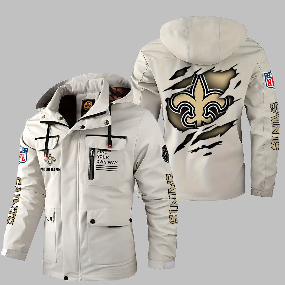New Orleans Saints Personalized Winter Windbreaker Jacket ANZWWJ36