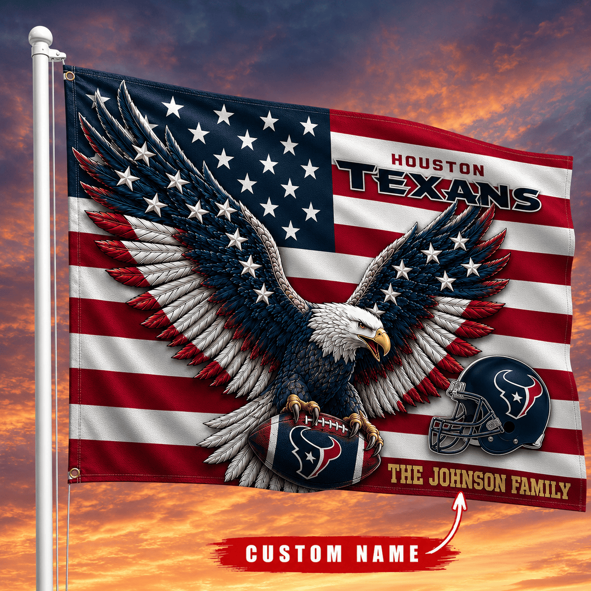 Houston Texans-Flag-Custom Name VA3063