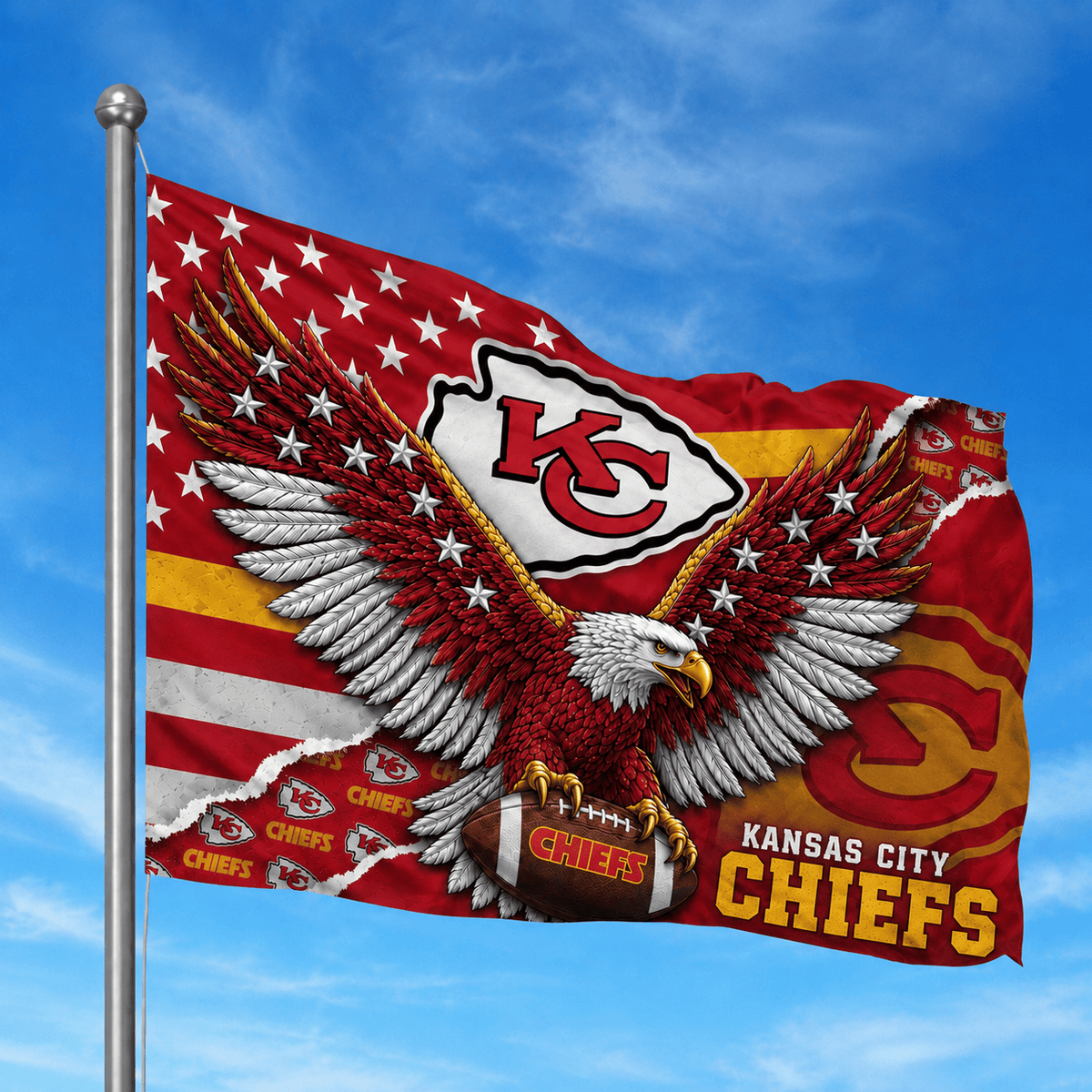 Kansas City Chiefs - Flag-Custom Name VA4260