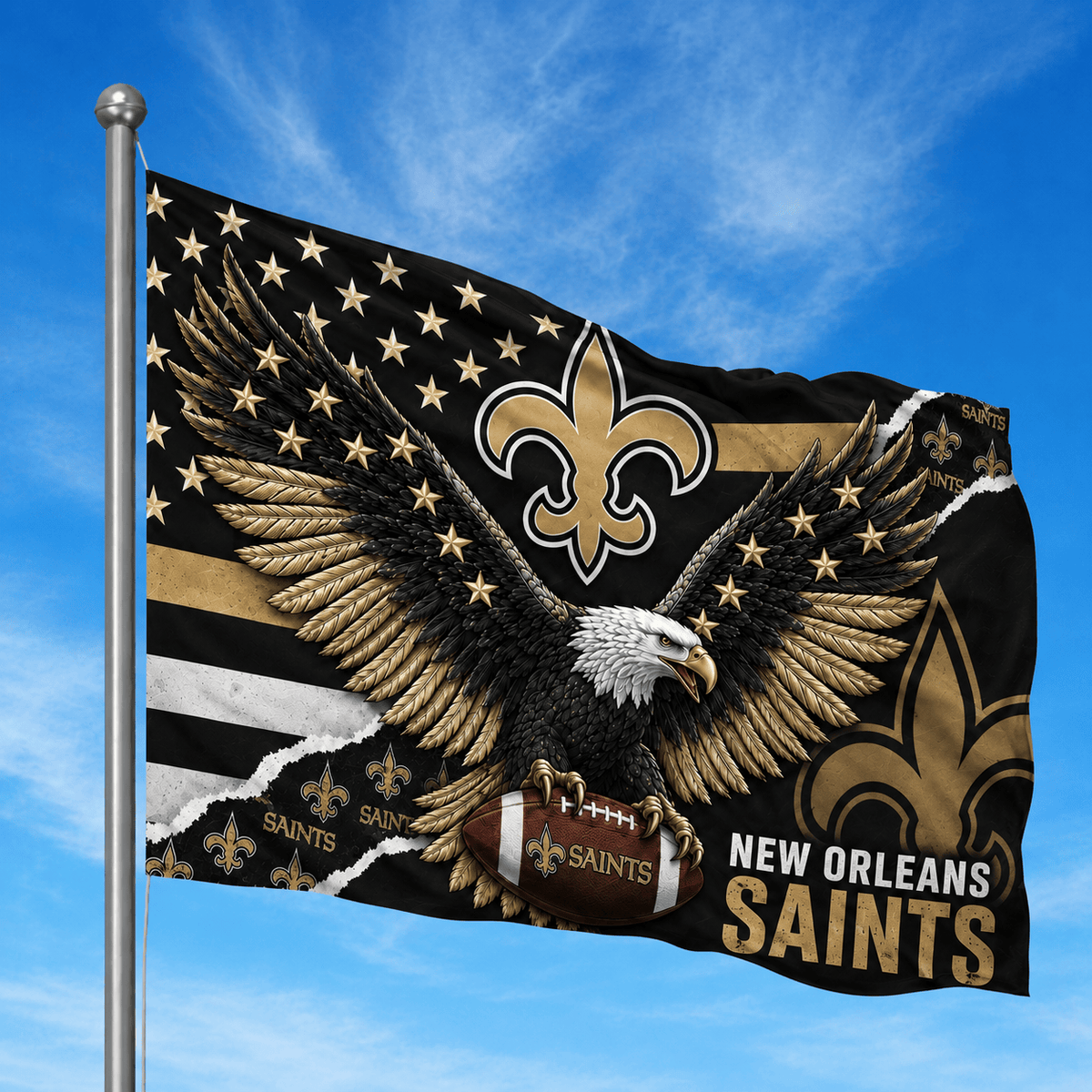 New Orleans Saints - Flag-Custom Name VA4278