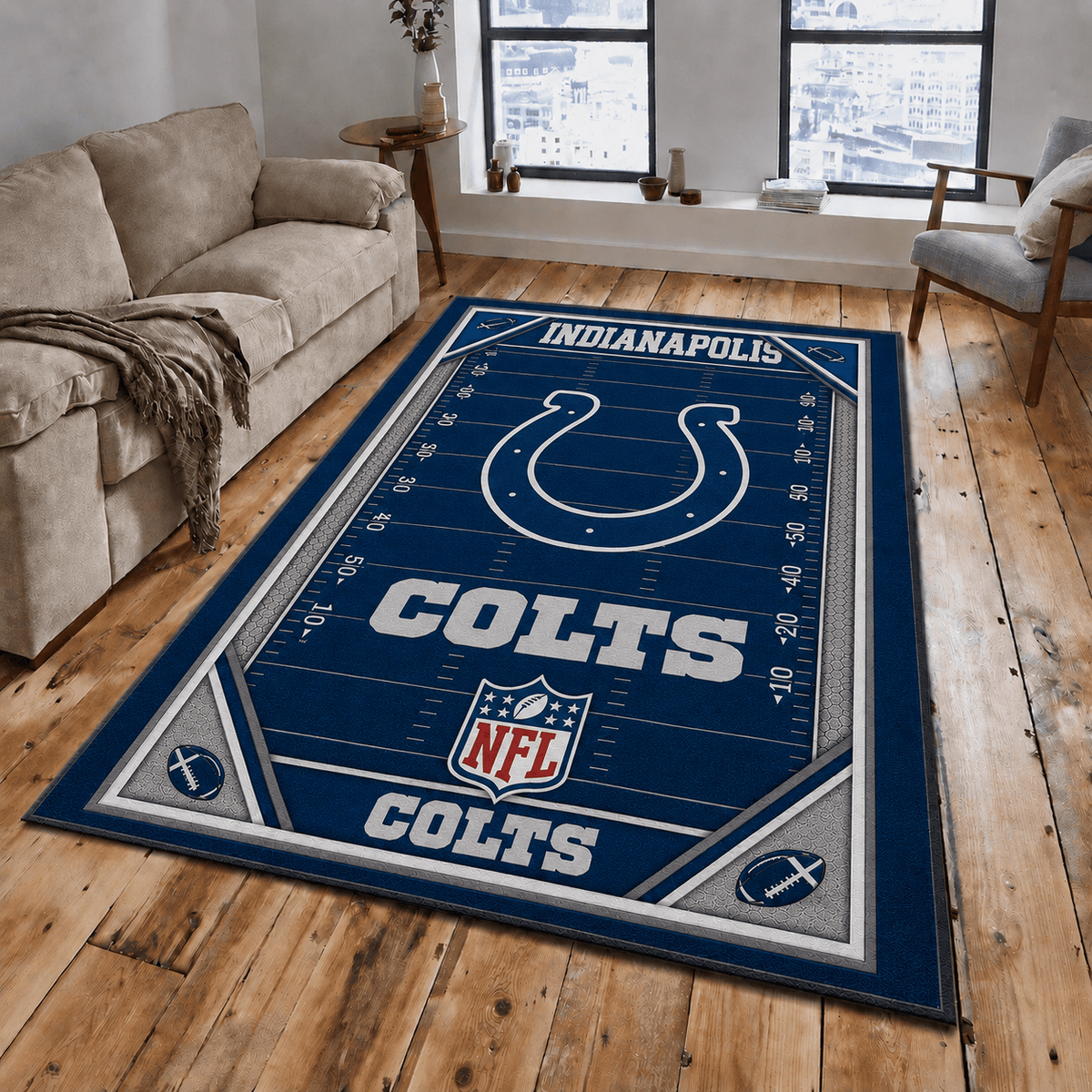 Indianapolis Colts Rug Living Room Floor Decor Fan Gifts VA6014