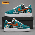 Miami Dolphins | Premium NFL Fear The Team Halloween AF1 Sneakers - VA323516