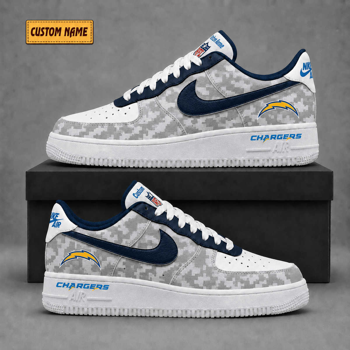 Los Angeles Chargers | Premium NFL Fear The Team AF1 Sneakers - VA36235