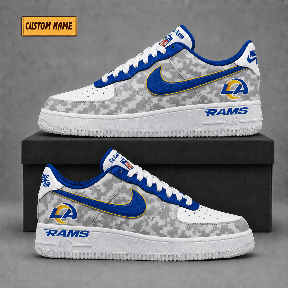 Los Angeles Rams | Premium NFL Fear The Team AF1 Sneakers - VA36243