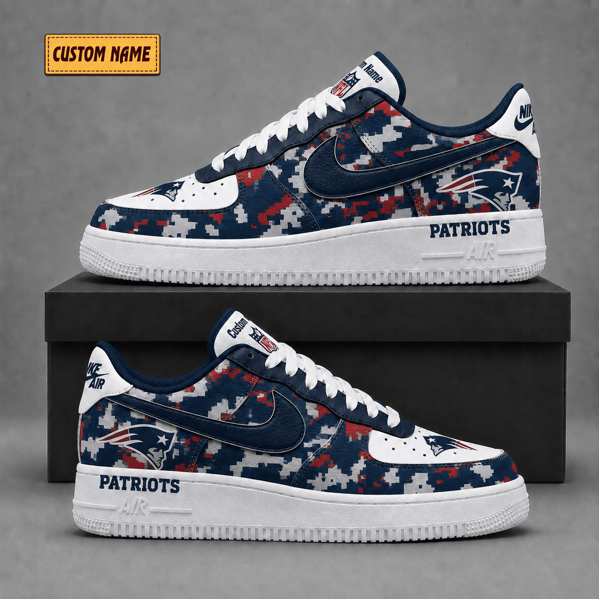New England Patriots | Premium NFL Fear The Team AF1 Sneakers - VA38815