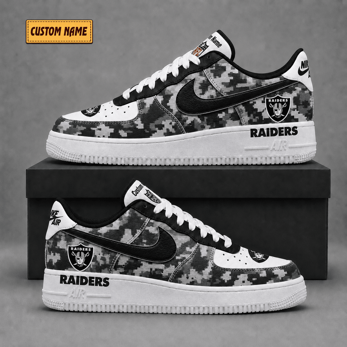 Las Vegas Raiders | Premium NFL Fear The Team AF1 Sneakers - VA38816