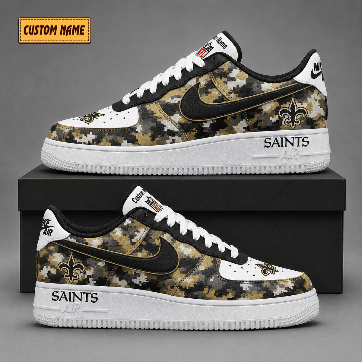 New Orleans Saints | Premium NFL Fear The Team AF1 Sneakers - VA38842