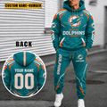 Personalized Miami Dolphins Combo Hoodie And Sweatpants Gift For Fan VA1017