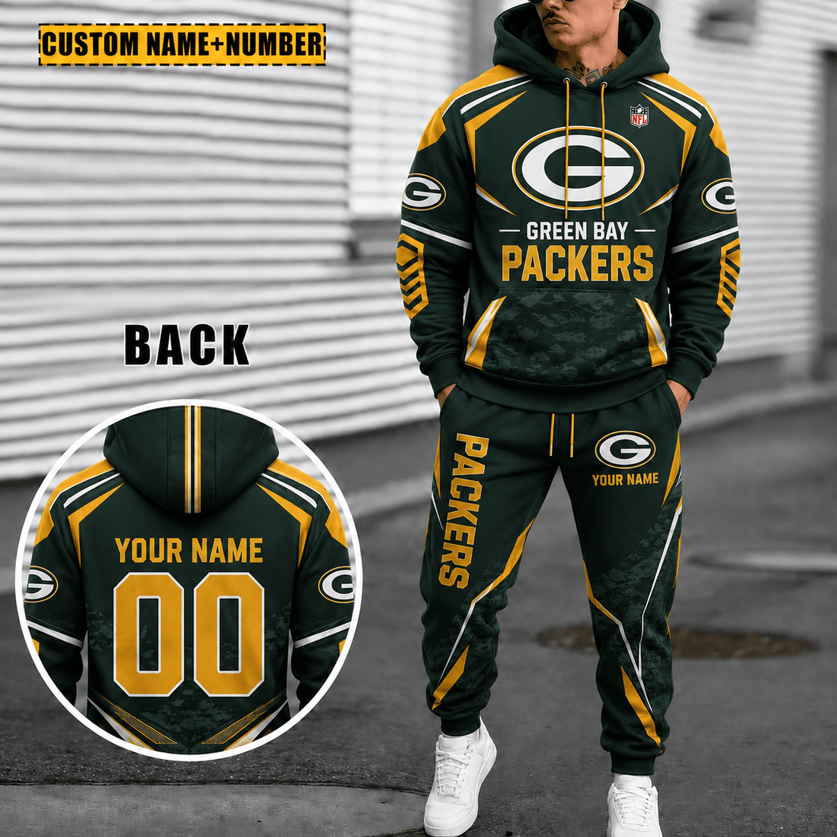 Green Bay Packers Personalized Combo Hoodie And Sweatpants Gift For Fan VA1026