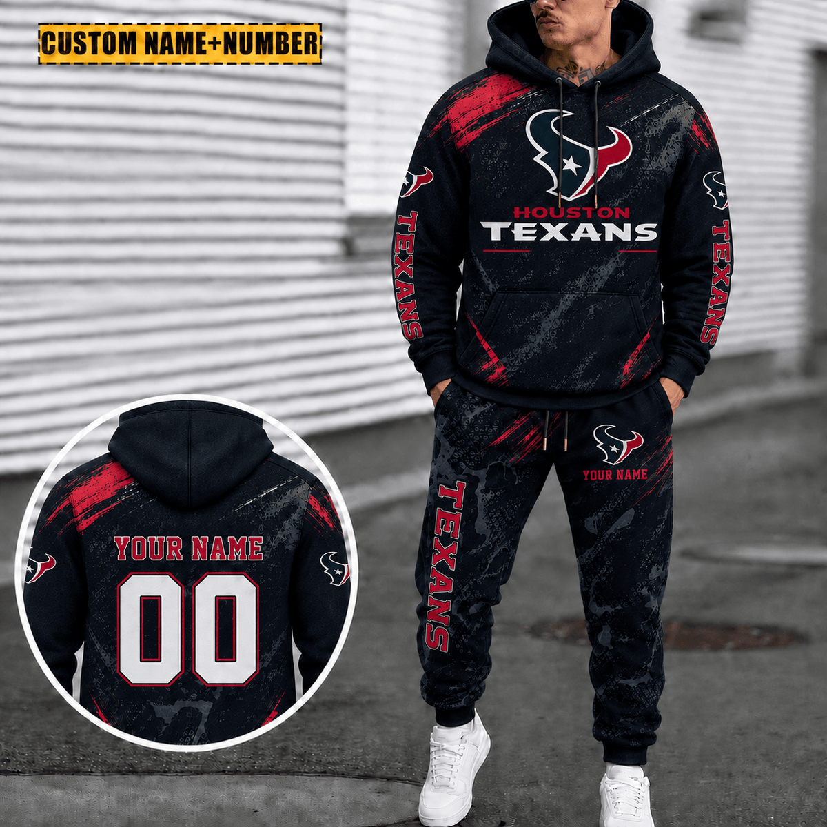 Houston Texans Personalized Combo Hoodie And Sweatpants Gift For Fan VA1055