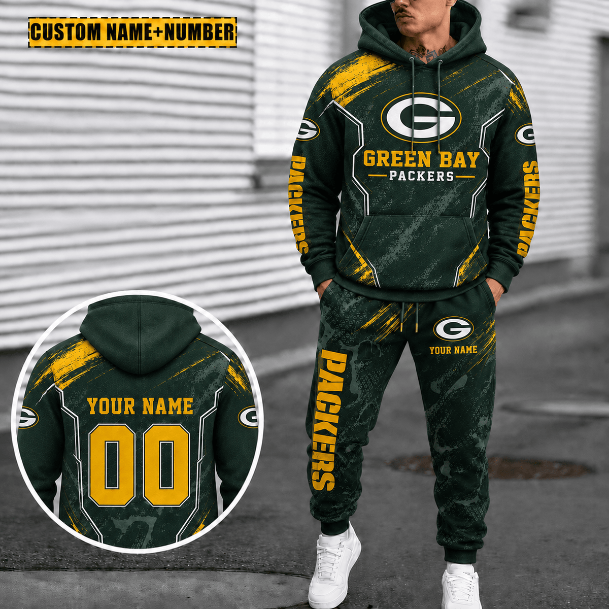 Green Bay Packers Personalized Combo Hoodie And Sweatpants Gift For Fan VA1059
