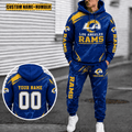 Los Angeles Rams Personalized Combo Hoodie And Sweatpants Gift For Fan VA1073