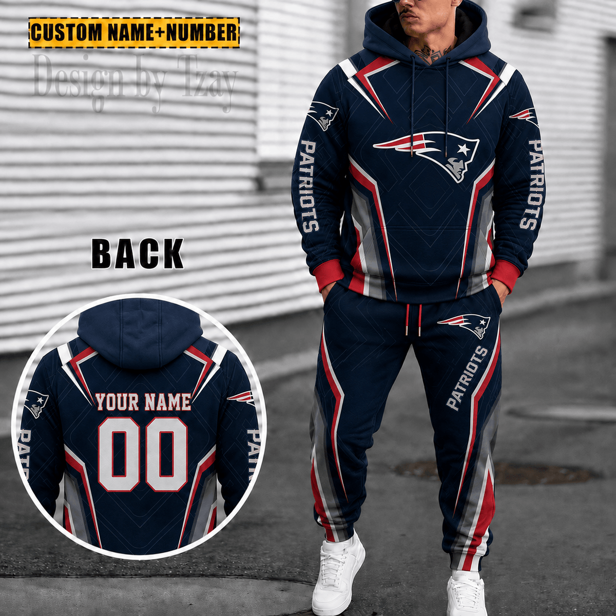 New England Patriots Personalized Combo Hoodie And Sweatpants Gift For Fan VA1085