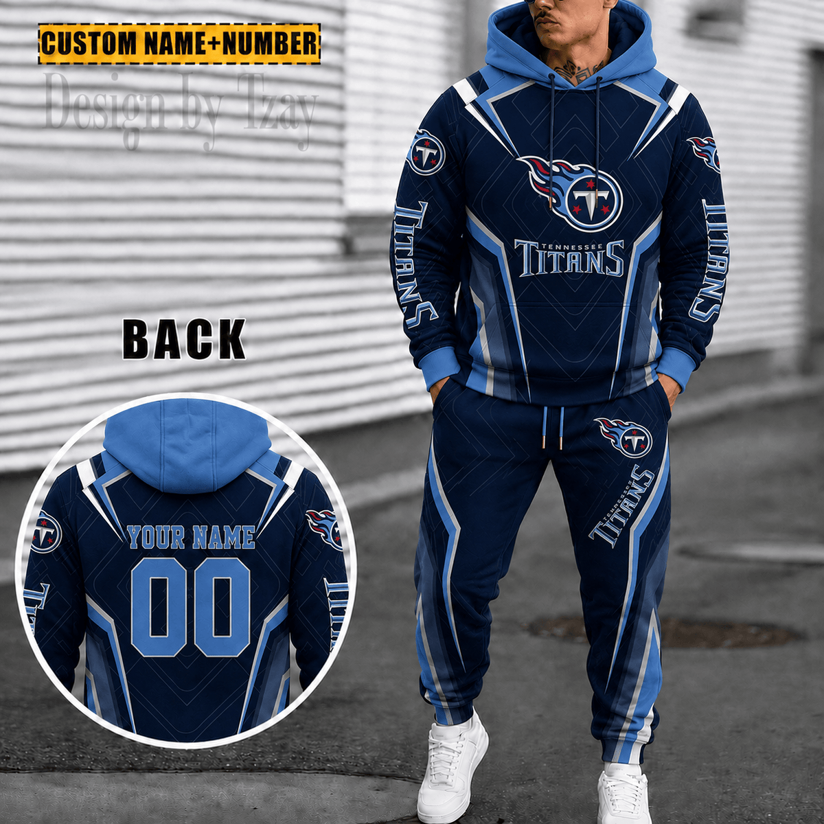 Tennessee Titans Personalized Combo Hoodie And Sweatpants Gift For Fan VA1094