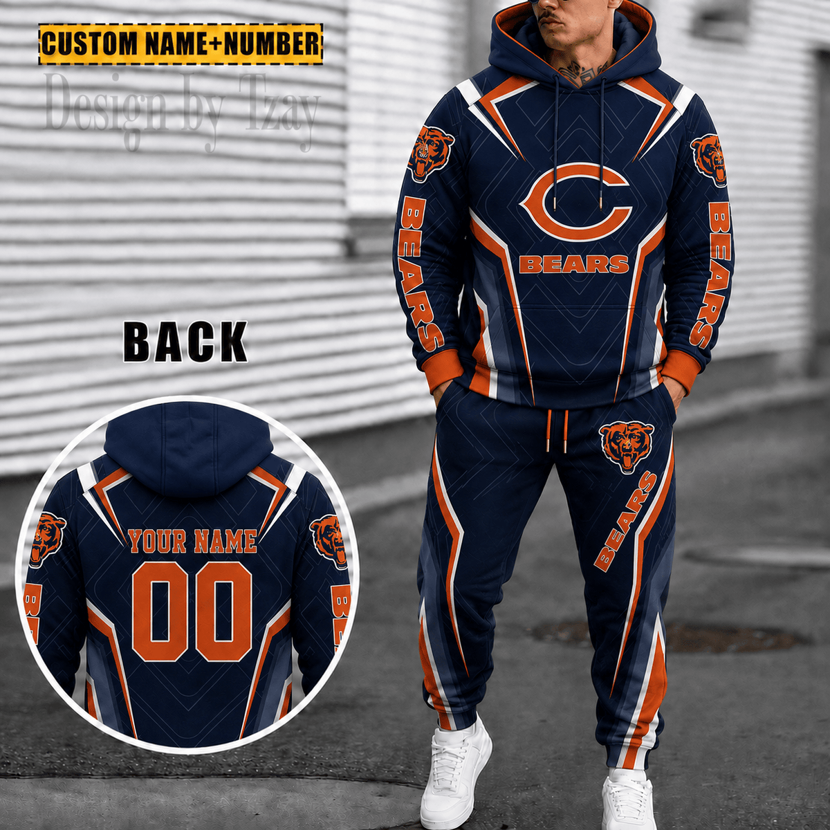 Chicago Bears Personalized Combo Hoodie And Sweatpants Gift For Fan VA1098