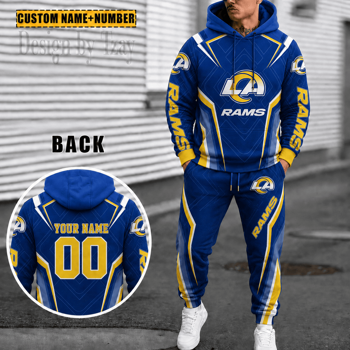 Los Angeles Rams Personalized Combo Hoodie And Sweatpants Gift For Fan VA10103