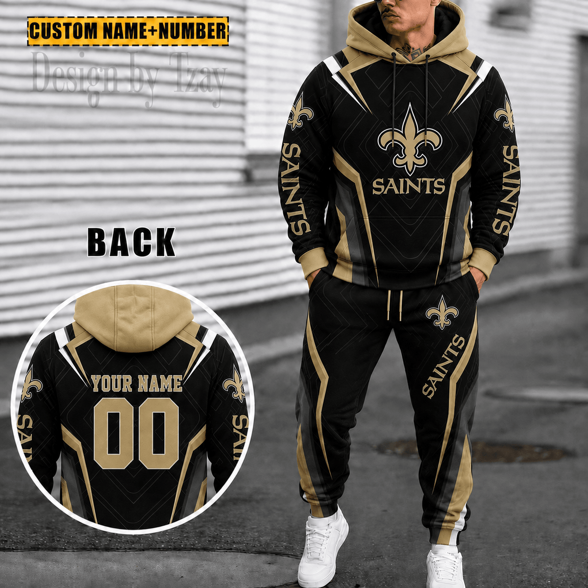 New Orleans Saints Personalized Combo Hoodie And Sweatpants Gift For Fan VA10109