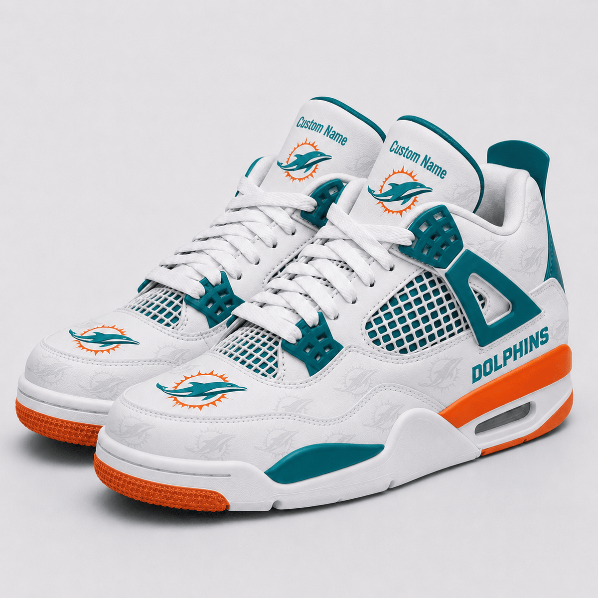 Miami Dolphins Personalized AJ4 Sneaker VA334