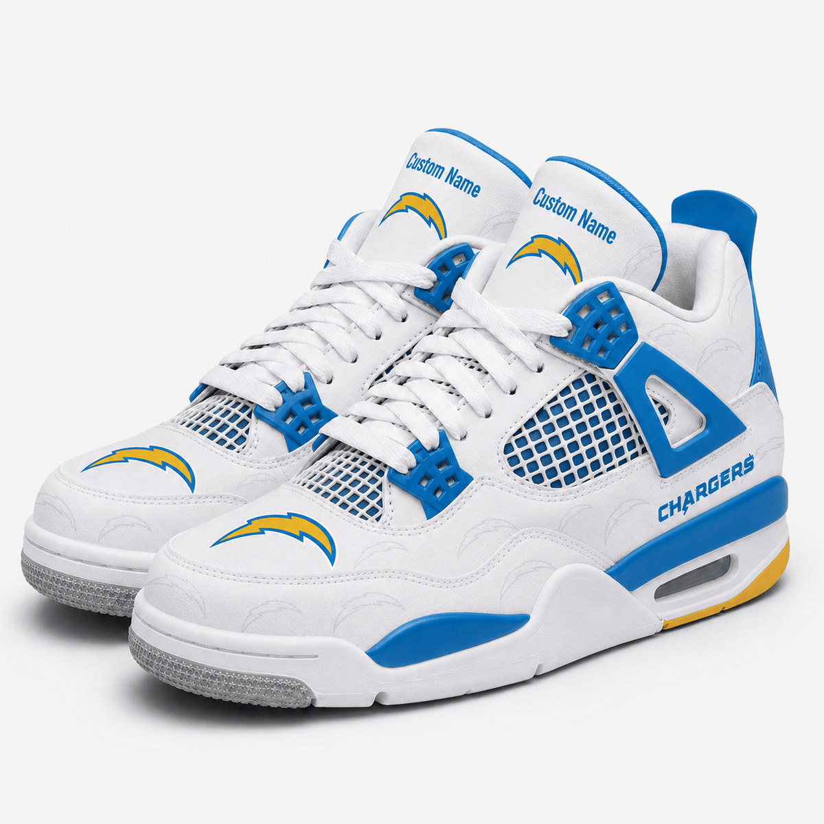 Los Angeles Chargers Personalized AJ4 Sneaker VA341