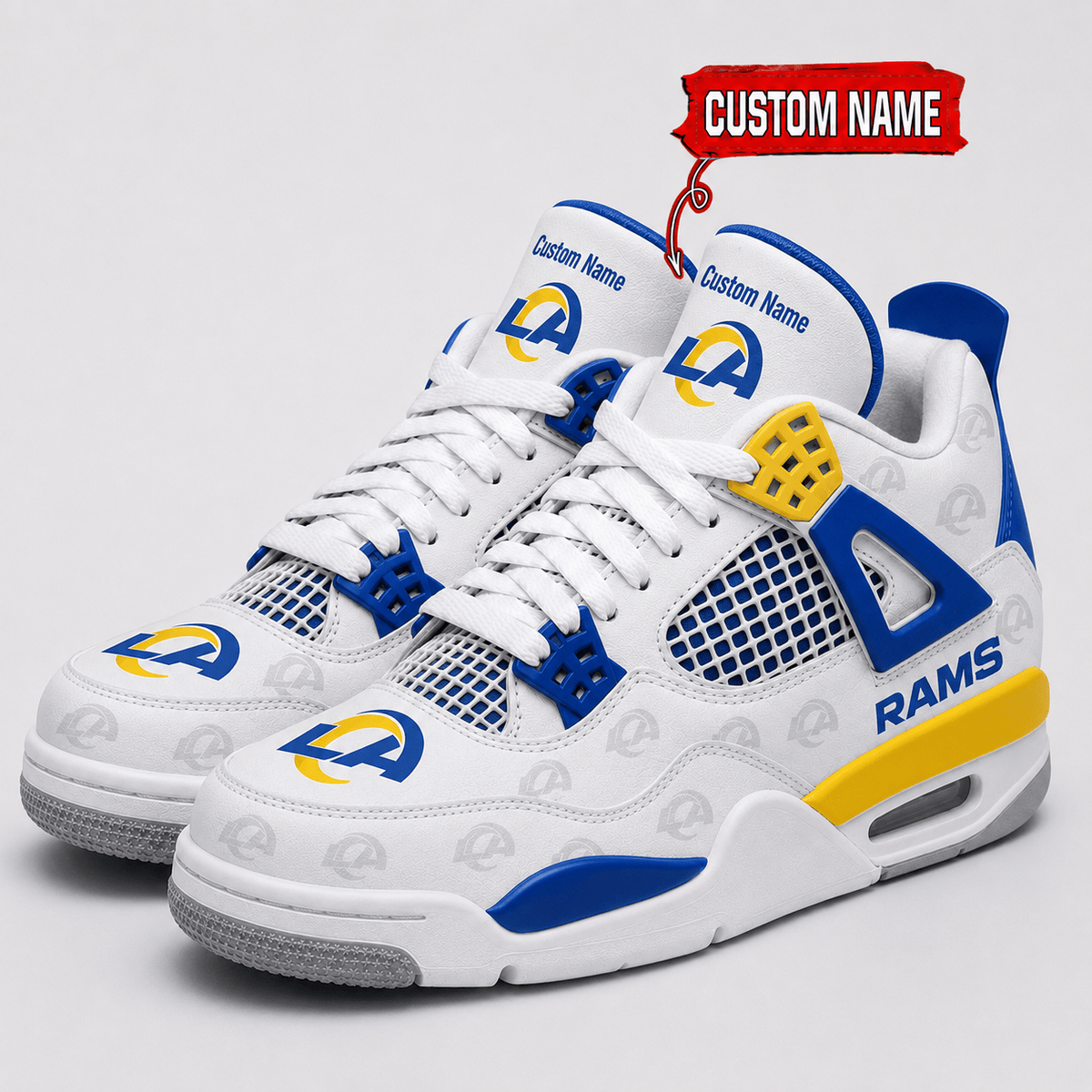 Los Angeles Rams Personalized AJ4 Sneaker VA350